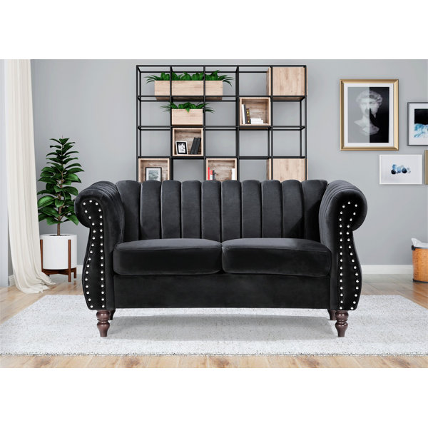 Rosdorf Park Capri 59.1'' Velvet Rolled Arm Chesterfield Loveseat & Reviews Wayfair